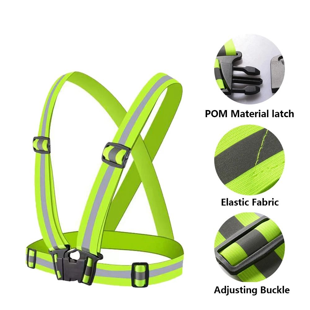 Adjustable Reflective Safety Vest For Cycling Running And Outdoor Activities 0