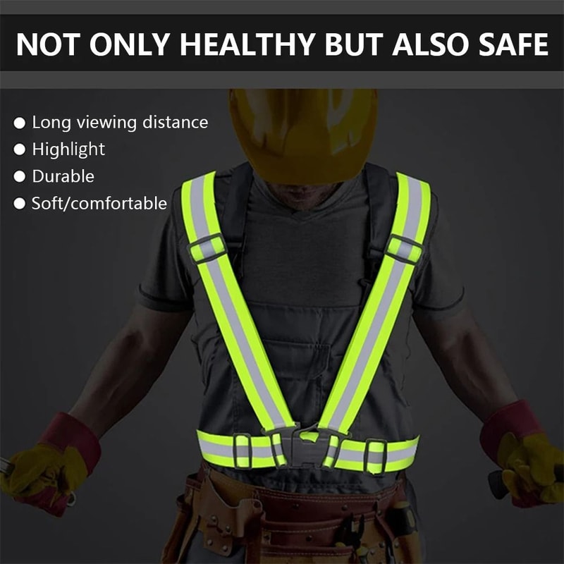 Adjustable Reflective Safety Vest For Cycling Running And Outdoor Activities 1