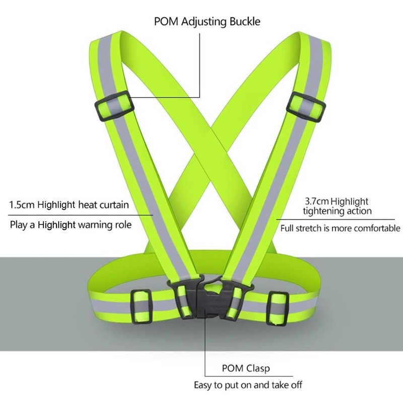 Adjustable Reflective Safety Vest For Cycling Running And Outdoor Activities 2