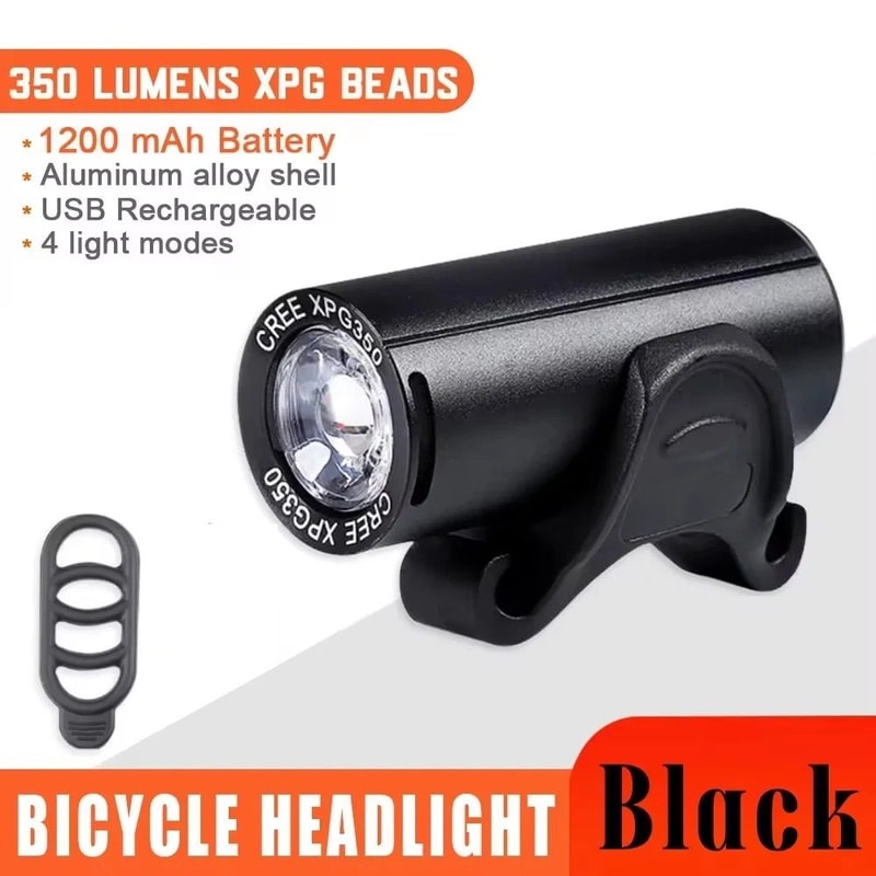 USB Rechargeable Mini Bicycle Front Light Waterproof LED Headlight 7