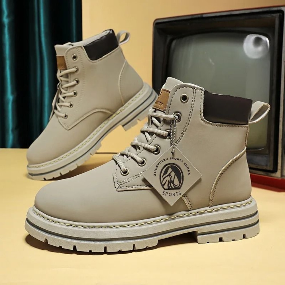 Step Out In Style And Comfort With These Men High Top Leather Boots Designed For Everyday Wear Moto 2