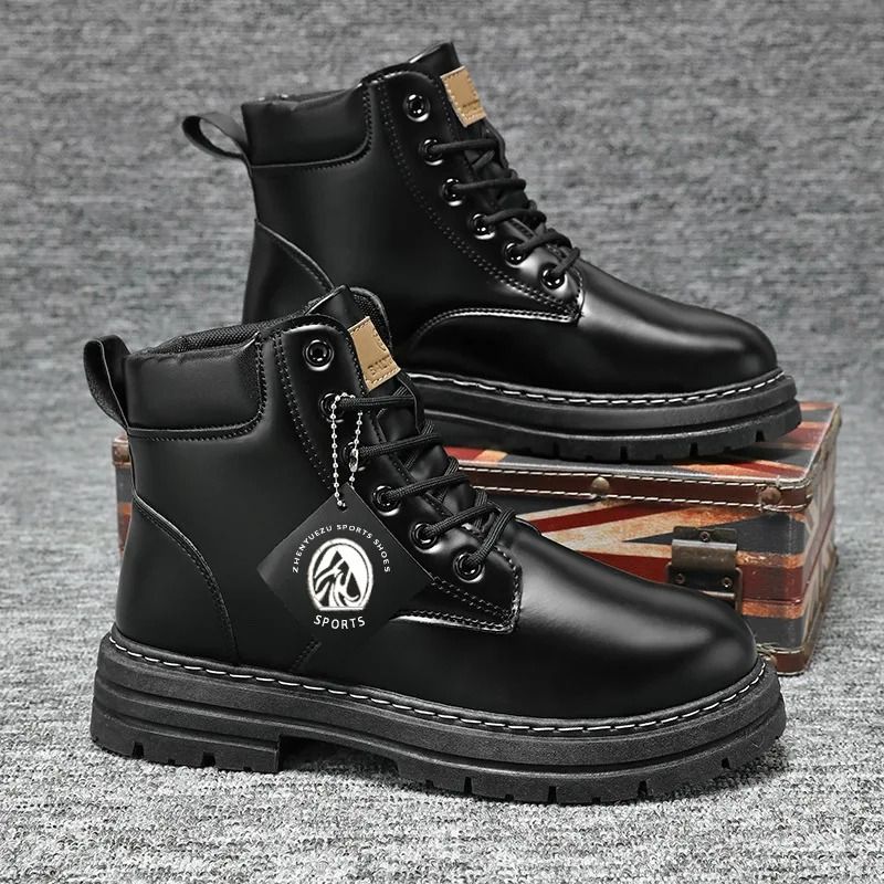 Step Out In Style And Comfort With These Men High Top Leather Boots Designed For Everyday Wear Moto 7