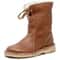 Women Winter PU Leather Boots Flat Fleece Lined Ankle Shoes 0