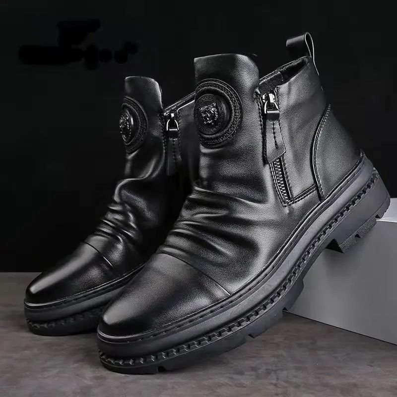 Men Chelsea Boots Business Formal Dress Casual Ankle Platform Shoes 1
