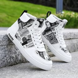 men casual leather running and walking sneaker skateboard shoes