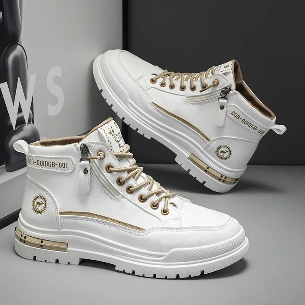 Breathable Casual Men Ankle Boots Retro High Quality Platform Shoes 0