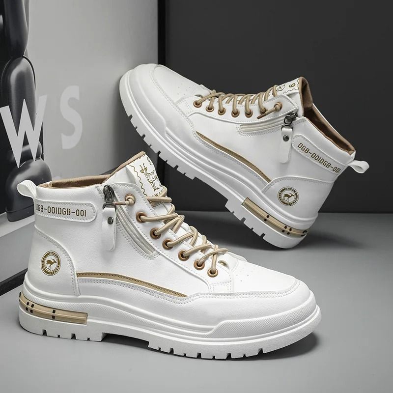 Breathable Casual Men Ankle Boots Retro High Quality Platform Shoes 0