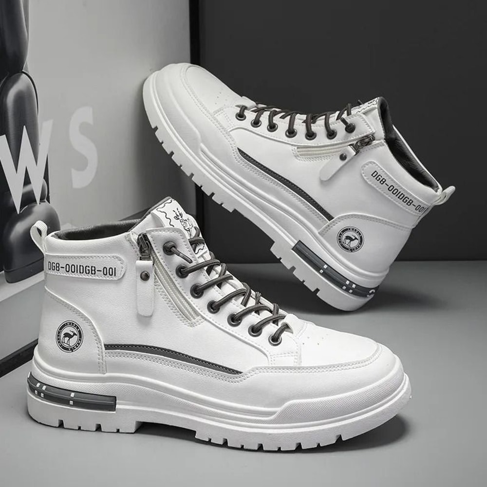 Breathable Casual Men Ankle Boots Retro High Quality Platform Shoes 1