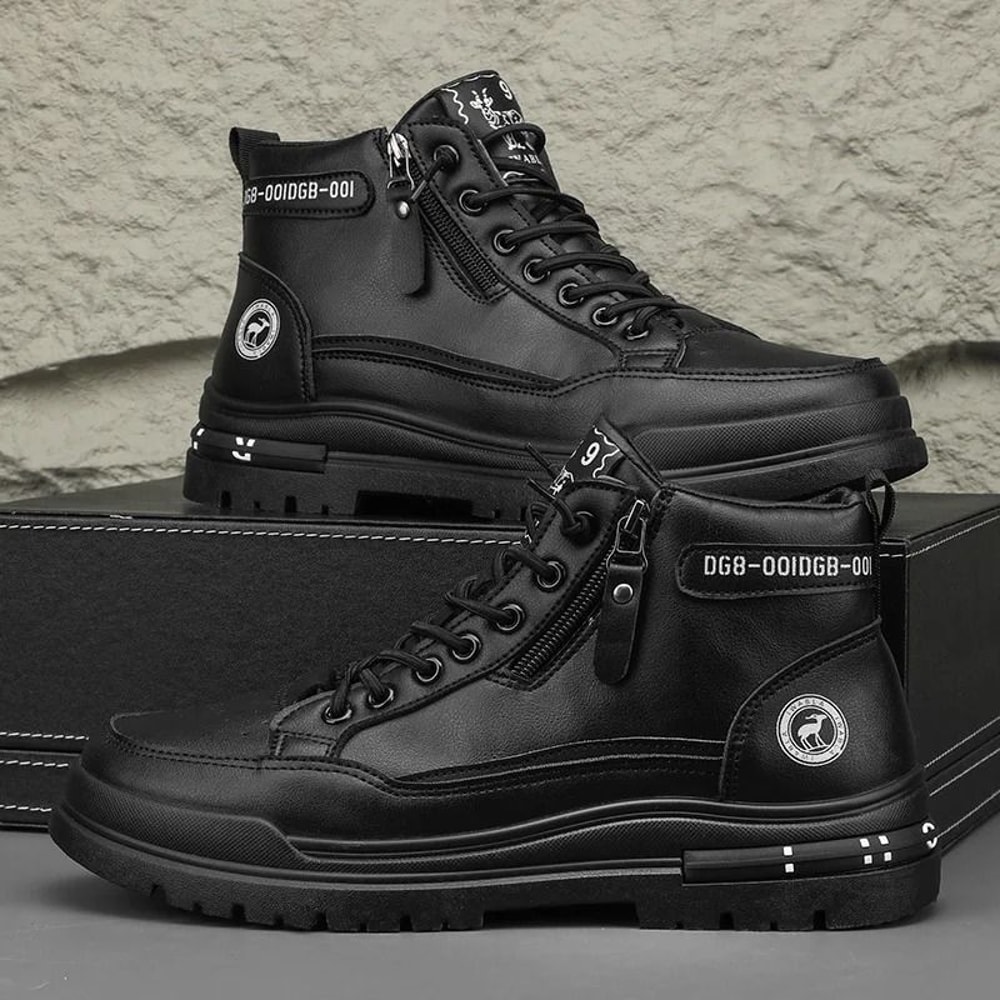 Breathable Casual Men Ankle Boots Retro High Quality Platform Shoes 5