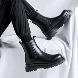 men knee high winter knight boots thick square heel motorcycle shoes