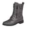 Women Retro Western Motorcycle Boots Zipper Mid Calf Plus Size Short Botas 4