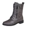 Women Retro Western Motorcycle Boots Zipper Mid Calf Plus Size Short Botas 4