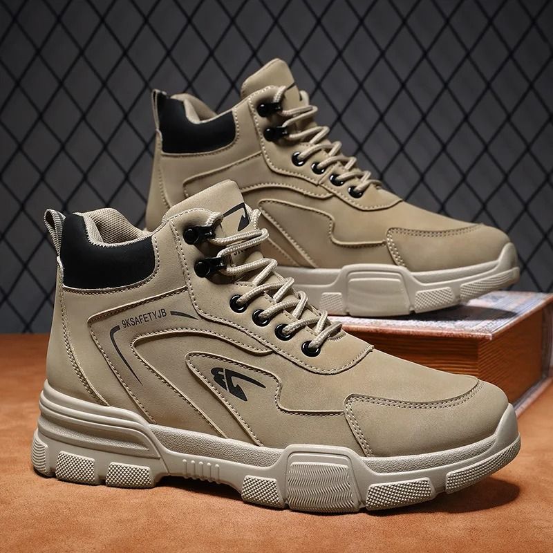 Men Casual Ankle Boots Soft Leather Breathable Hiking Work Shoes 0