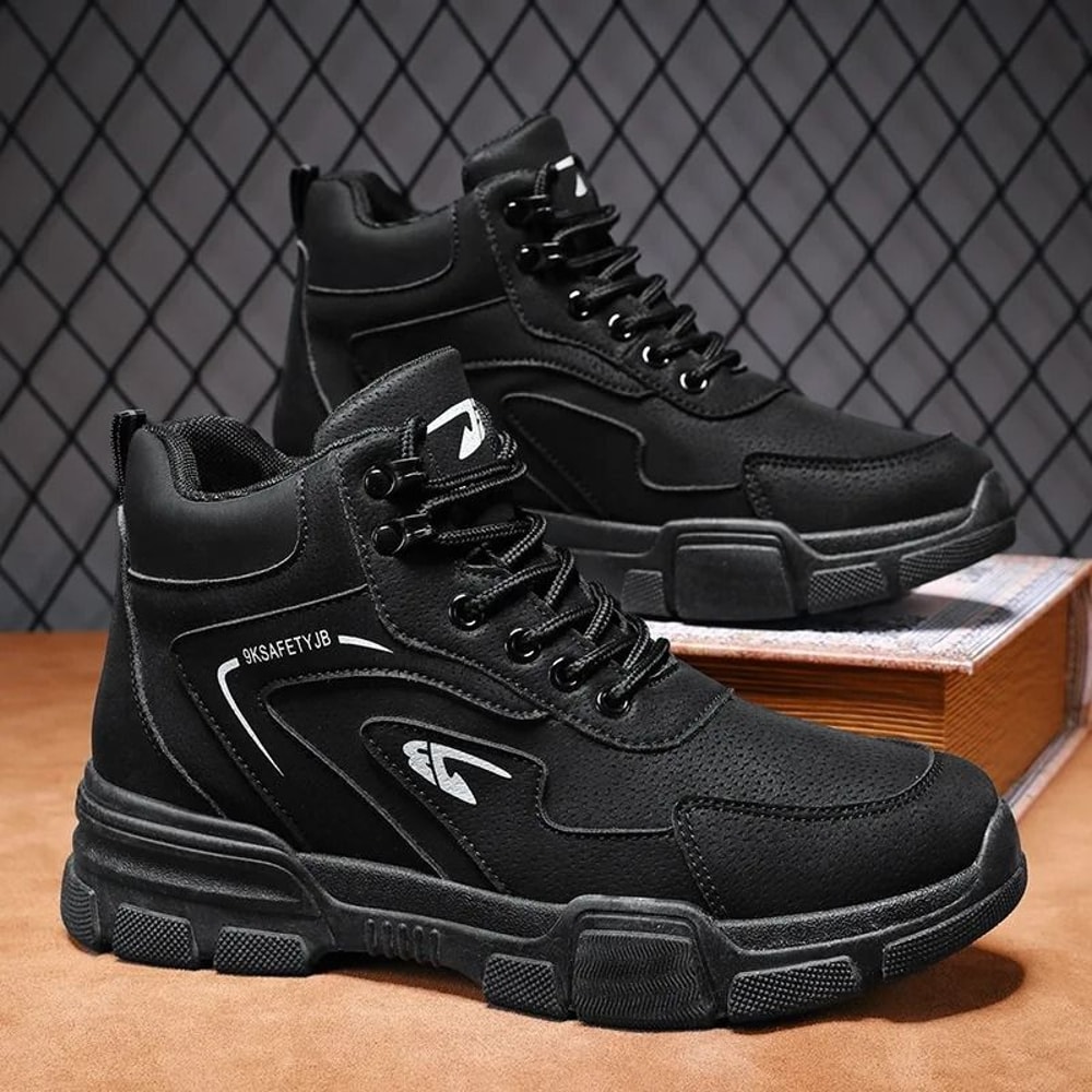 Men Casual Ankle Boots Soft Leather Breathable Hiking Work Shoes 5