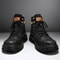 Men High Top Canvas Boots Casual Non Slip Thick Sole Outdoor Shoes 3