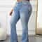 Plus Size Women Bootcut Denim Jeans High Rise Tummy Control Pants 0