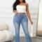 Plus Size Women Bootcut Denim Jeans High Rise Tummy Control Pants 2