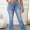 Plus Size Women Bootcut Denim Jeans High Rise Tummy Control Pants 3