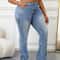 Plus Size Women Bootcut Denim Jeans High Rise Tummy Control Pants 4