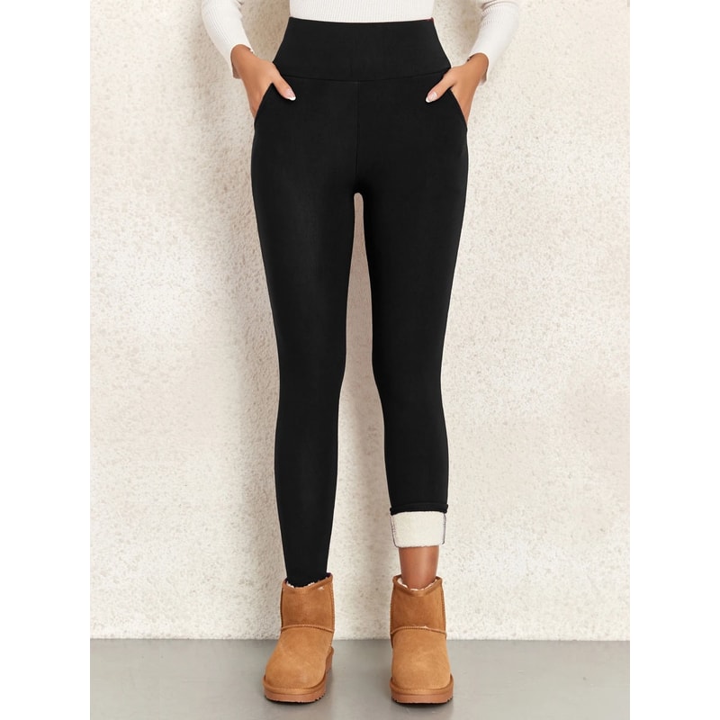 Thermal Velvet High Waist Winter Leggings For Women Thick Fleece Lined Warm Leggings 4