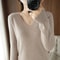Elegant V Neck Cashmere Pullover With Lace Detail Hollow Out Knit Winter Sweater For Women 1
