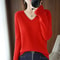 Elegant V Neck Cashmere Pullover With Lace Detail Hollow Out Knit Winter Sweater For Women 9