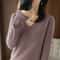 Elegant V Neck Cashmere Pullover With Lace Detail Hollow Out Knit Winter Sweater For Women 12