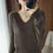 Elegant V Neck Cashmere Pullover With Lace Detail Hollow Out Knit Winter Sweater For Women 5