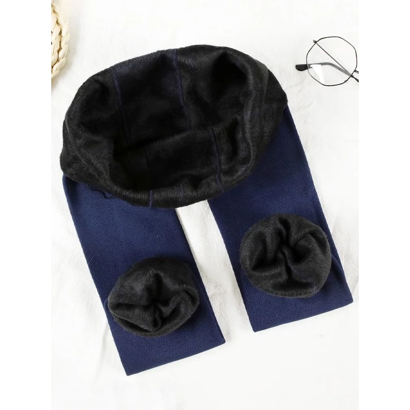 High Waist Winter Warm Leggings With Thick Velvet Lining Solid Color Thermal Pants 9