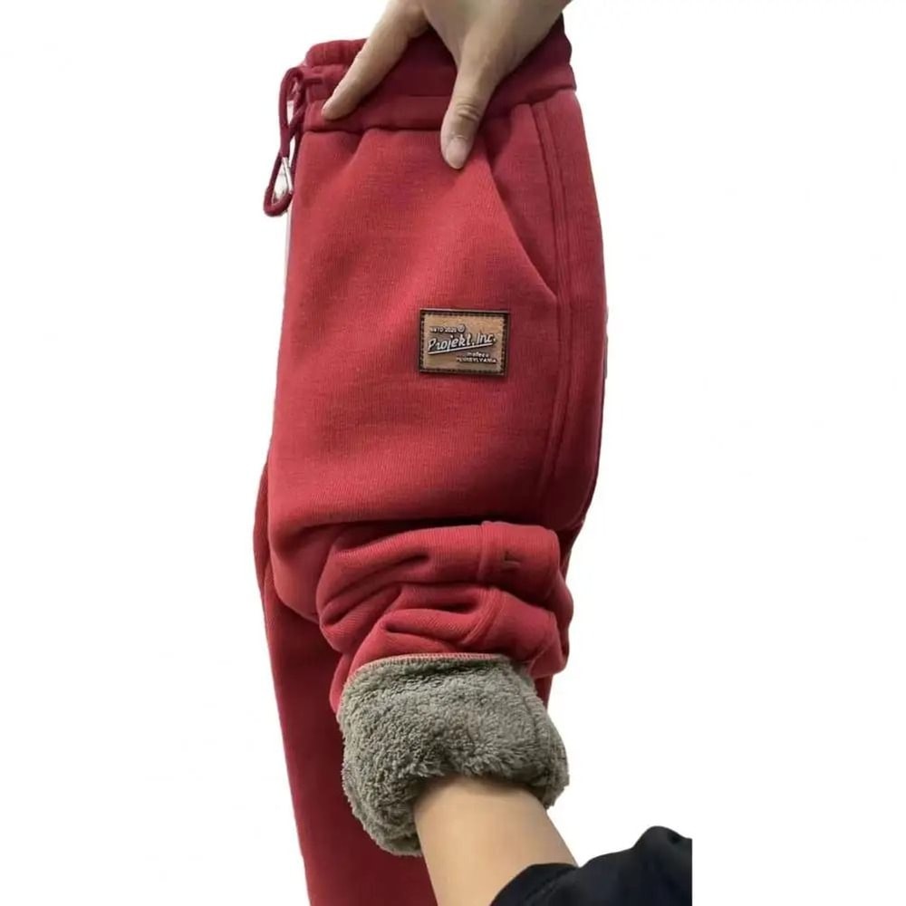 Women High Waist Thermal Sweatpants Thick Fleece Lined Harem Trousers With Pockets 6