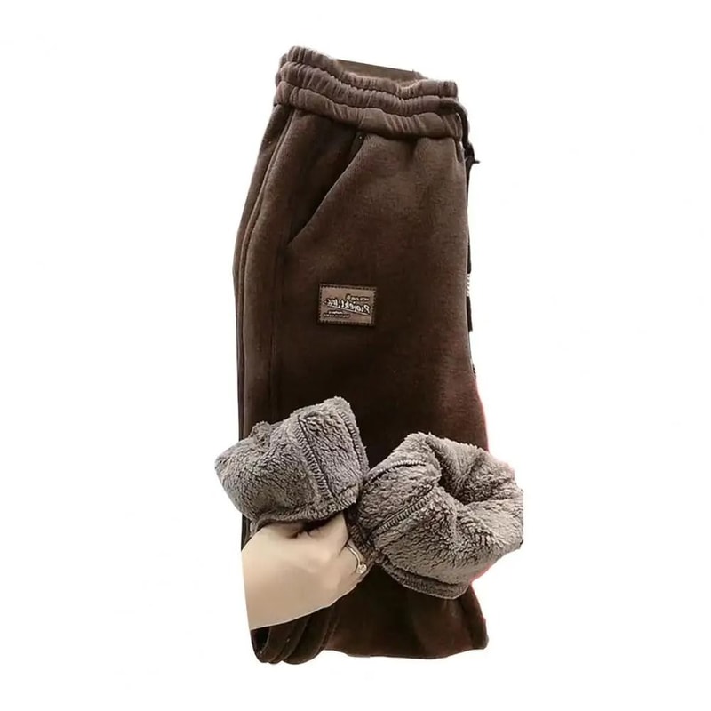 Women High Waist Thermal Sweatpants Thick Fleece Lined Harem Trousers With Pockets 7