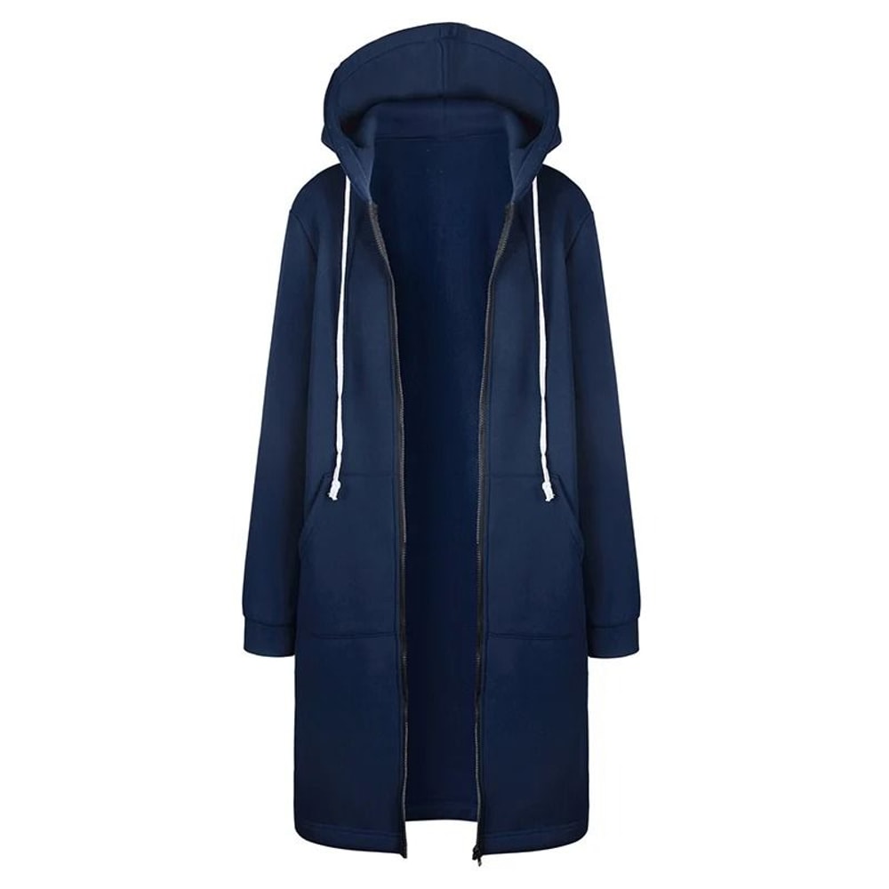 Women Thick Fleece Hooded Parka Jacket Winter Zip Up Sweatshirt Sports Outwear 10