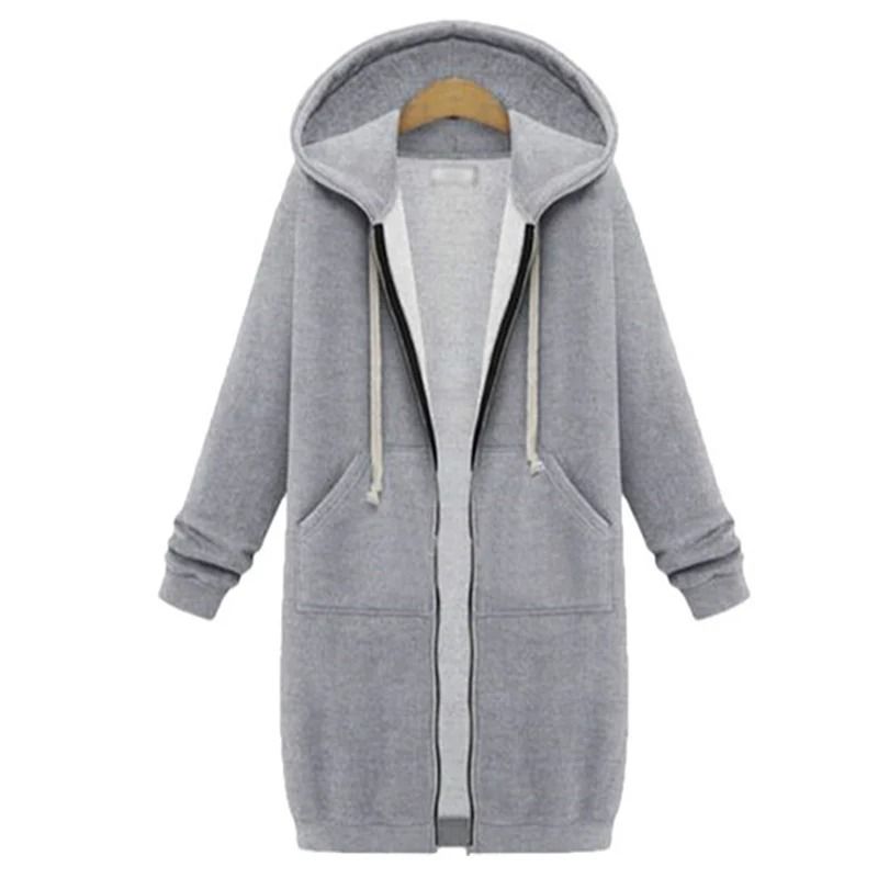 Women Thick Fleece Hooded Parka Jacket Winter Zip Up Sweatshirt Sports Outwear 5