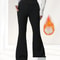 Thermal Wool Lined High Waist Bell Bottom Pants Thick Winter Plush Flare Leggings 1