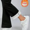 Thermal Wool Lined High Waist Bell Bottom Pants Thick Winter Plush Flare Leggings 4
