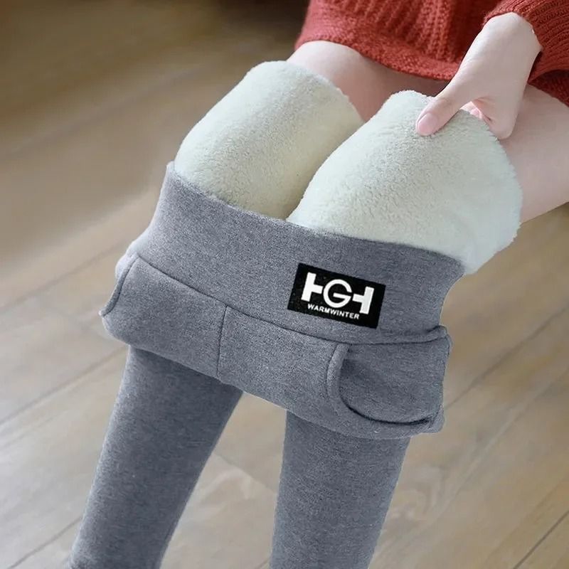 Thermal Lamb Cashmere Winter Leggings With Pocket High Waist Butt Lift Warm Leggings 6