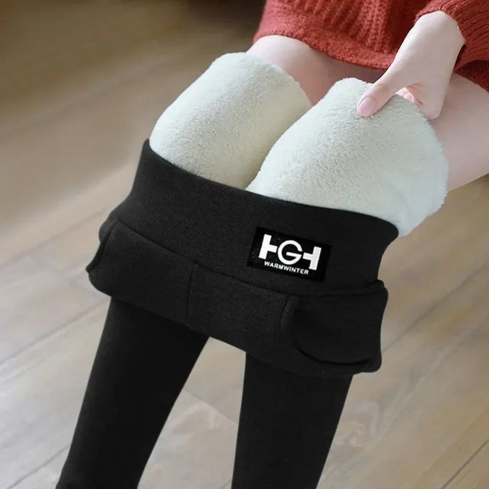 Thermal Lamb Cashmere Winter Leggings With Pocket High Waist Butt Lift Warm Leggings 7