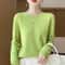 Pure Merino Wool O Neck Pullover Elegant Cashmere Feel Winter Sweater For Women 9