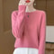 Pure Merino Wool O Neck Pullover Elegant Cashmere Feel Winter Sweater For Women 12
