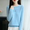 Pure Merino Wool O Neck Pullover Elegant Cashmere Feel Winter Sweater For Women 3