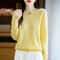 Pure Merino Wool O Neck Pullover Elegant Cashmere Feel Winter Sweater For Women 20