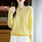 Pure Merino Wool O Neck Pullover Elegant Cashmere Feel Winter Sweater For Women 20