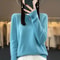 Pure Merino Wool O Neck Pullover Elegant Cashmere Feel Winter Sweater For Women 22