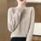 Pure Merino Wool O Neck Pullover Elegant Cashmere Feel Winter Sweater For Women 23