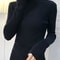 Elegant Ribbed Turtleneck Cashmere Soft Knit Pullover Basic Winter Jumper For Women 9
