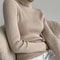 Elegant Ribbed Turtleneck Cashmere Soft Knit Pullover Basic Winter Jumper For Women 1