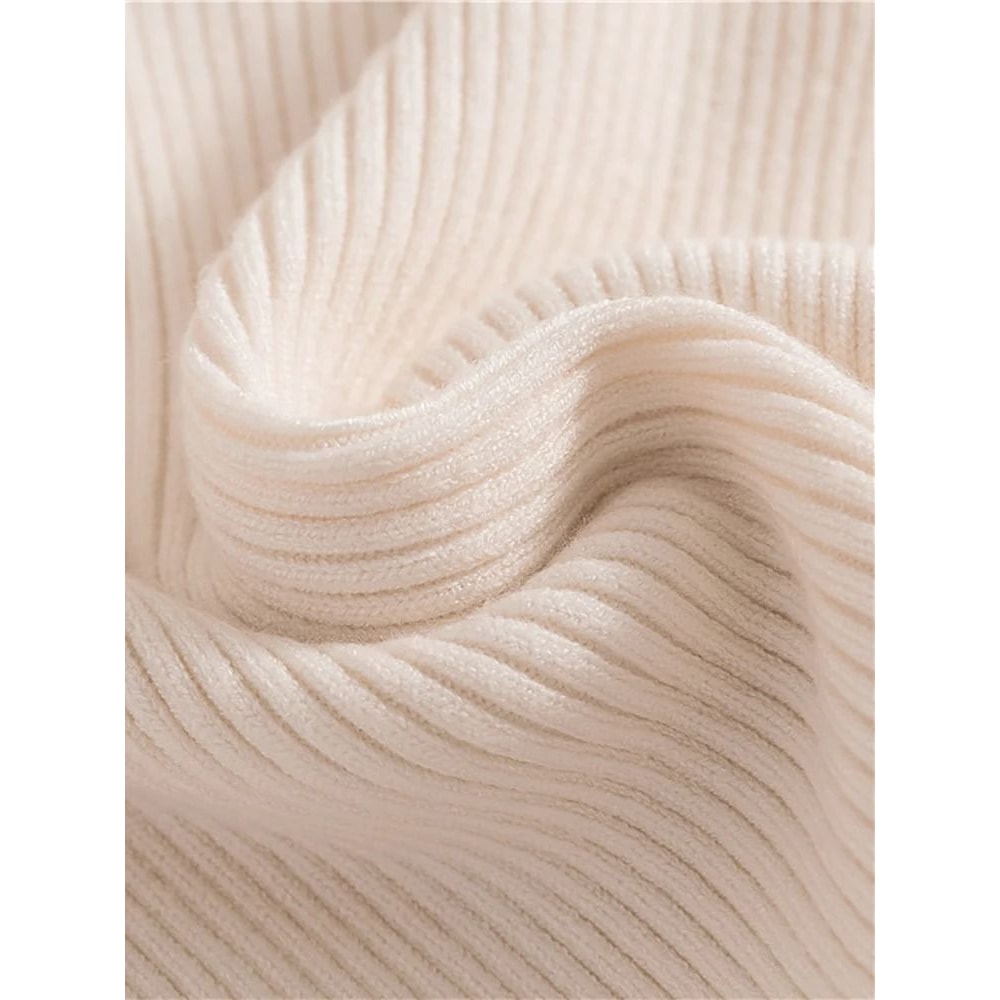 Elegant Ribbed Turtleneck Cashmere Soft Knit Pullover Basic Winter Jumper For Women 3