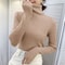 Elegant Ribbed Turtleneck Cashmere Soft Knit Pullover Basic Winter Jumper For Women 13