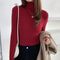 Elegant Ribbed Turtleneck Cashmere Soft Knit Pullover Basic Winter Jumper For Women 17