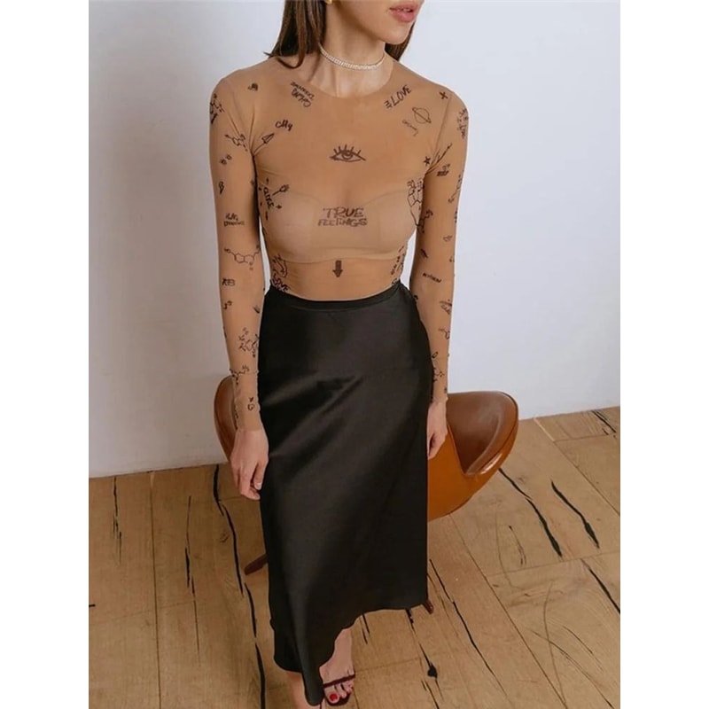 Women Sexy Slim Fit Long Sleeve Bodysuit O Neck One Piece Top 2